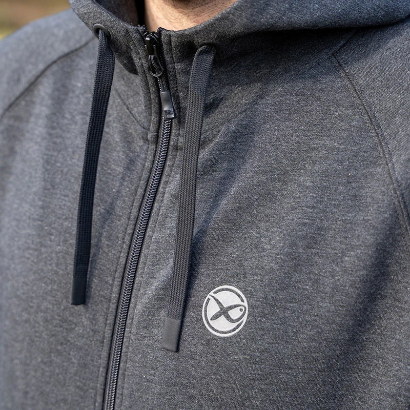 Matrix Charcoal Marl Zip Hoodies